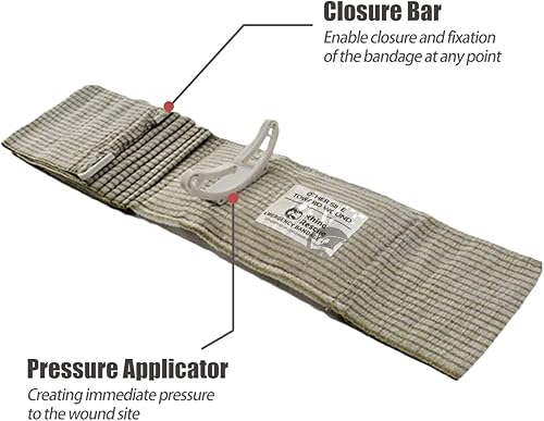 Miniatura 3 de RHINO RESCUE Vendaje de compresión de emergencia de 6 pulgadas, vendaje de heridas para trauma, kit israelí de primeros auxilios IFAK, 10 unidades