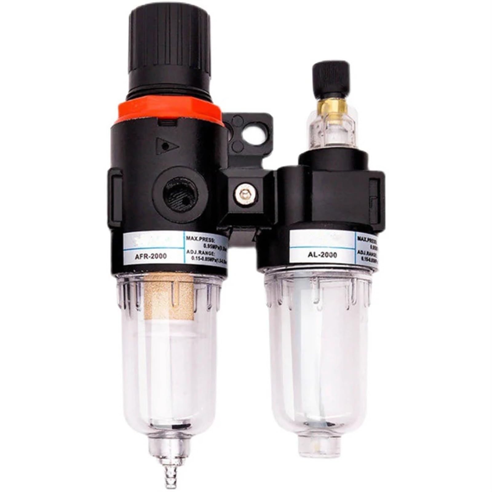 1/4 Inch Air Compressor Filter Regulator Combo, AFC2000 Water Oil Separator with Pressure Gauge, Drain, Air Compressor Part