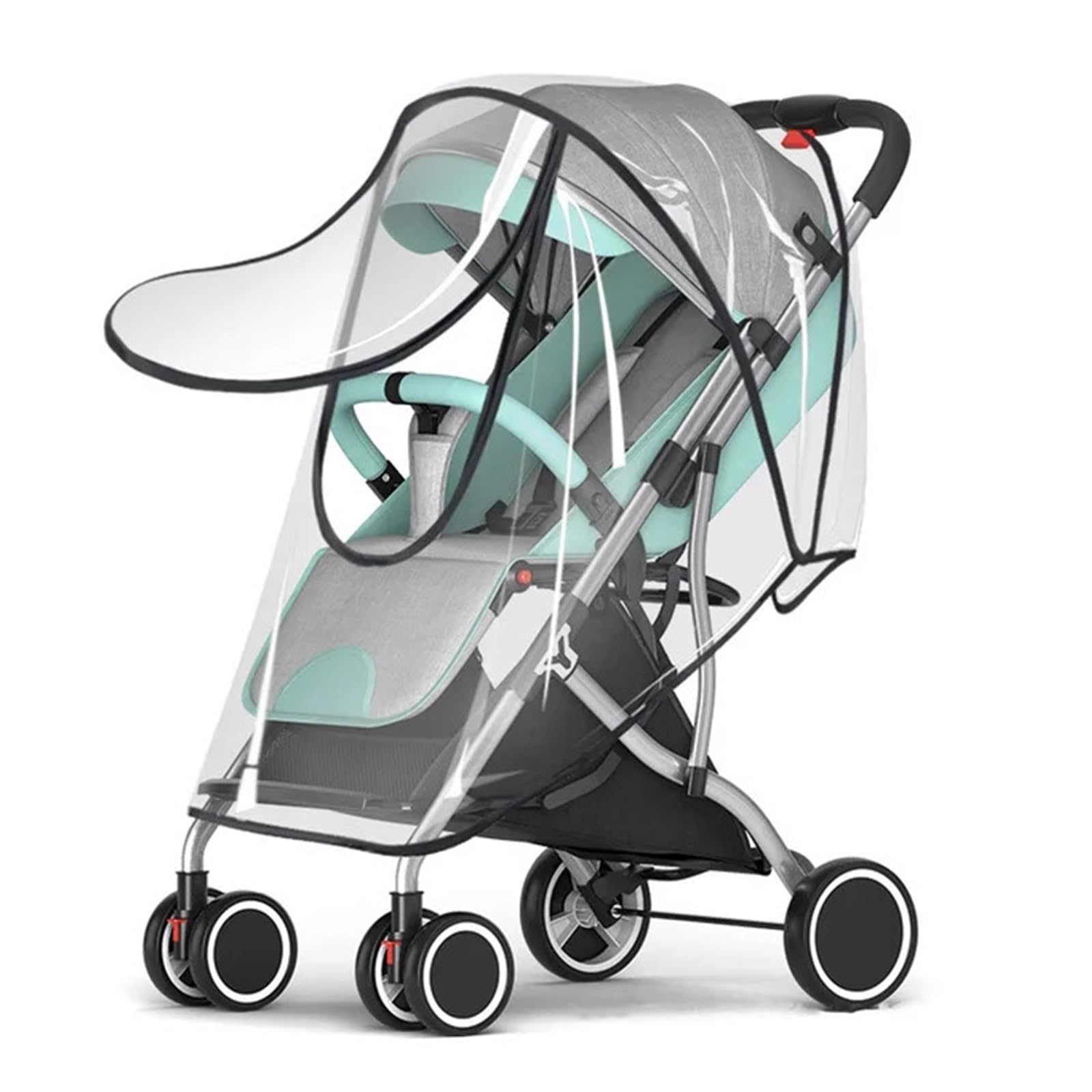 Kinderwagen Regenschutz Universal wasserdichte Kinderwagen Regenschutz Kinderwagen Zubehör Transparent Wind Staub Schild Reißverschluss Öffnen for Kinderwagen Regenmantel(Zipper Eva raincover)