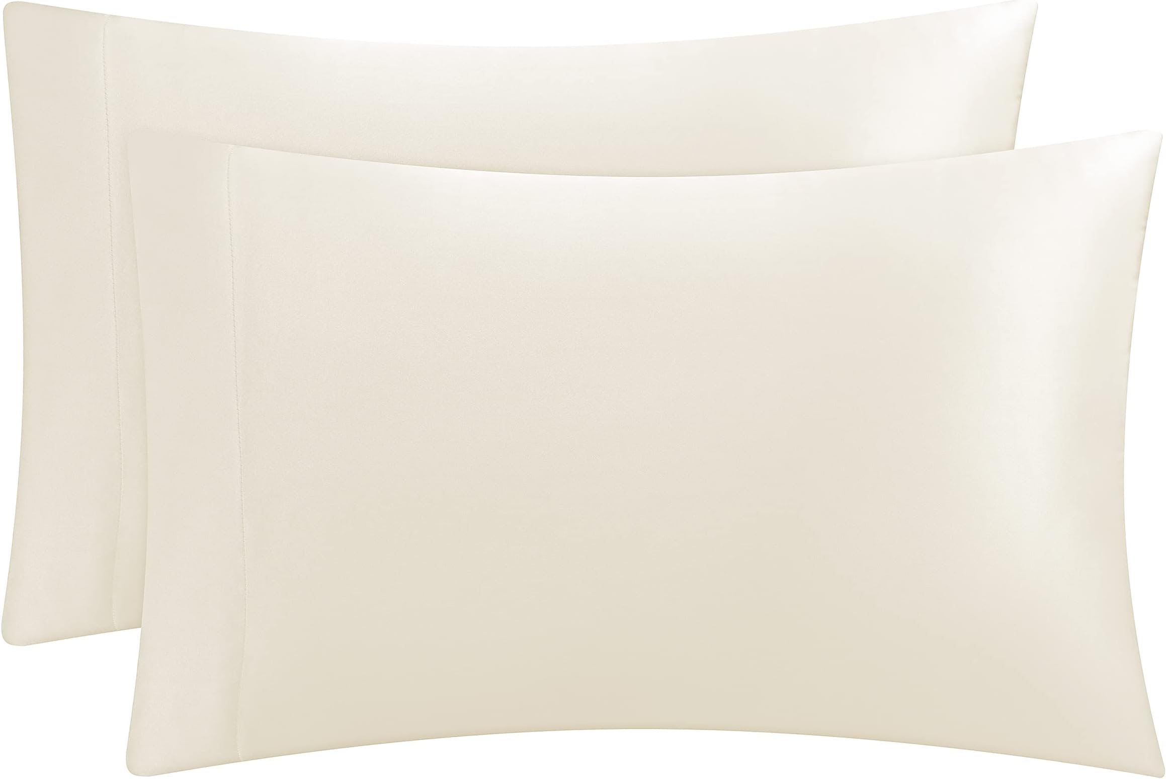 Juicy Couture Satin Pillowcase for Hair and Skin, White Queen Size Pillowcase Set of 2 - Silky Cooling Pillow Covers with Envelope Closure