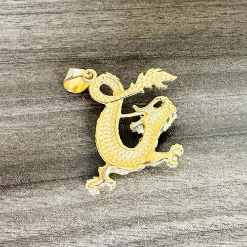 18K Gold Plated Stainless Steel Animal Dragon Pendant Necklace3