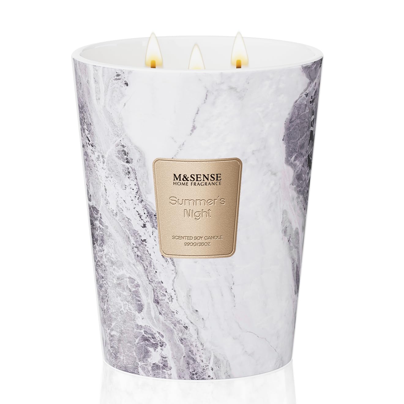M&SENSE Wood Wick Large-Sized Soy Wax Scented Candle| Long-Lasting Burn (100 Hours) | Luxury Jar Candle Gift for Home Fragrance