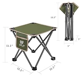 Opliy Camping Stool 2 Pack,Portable Folding Stool for Outdoor Gardening and Beach Hiking Fishing,Foot Stool with Carry Bag (Green)