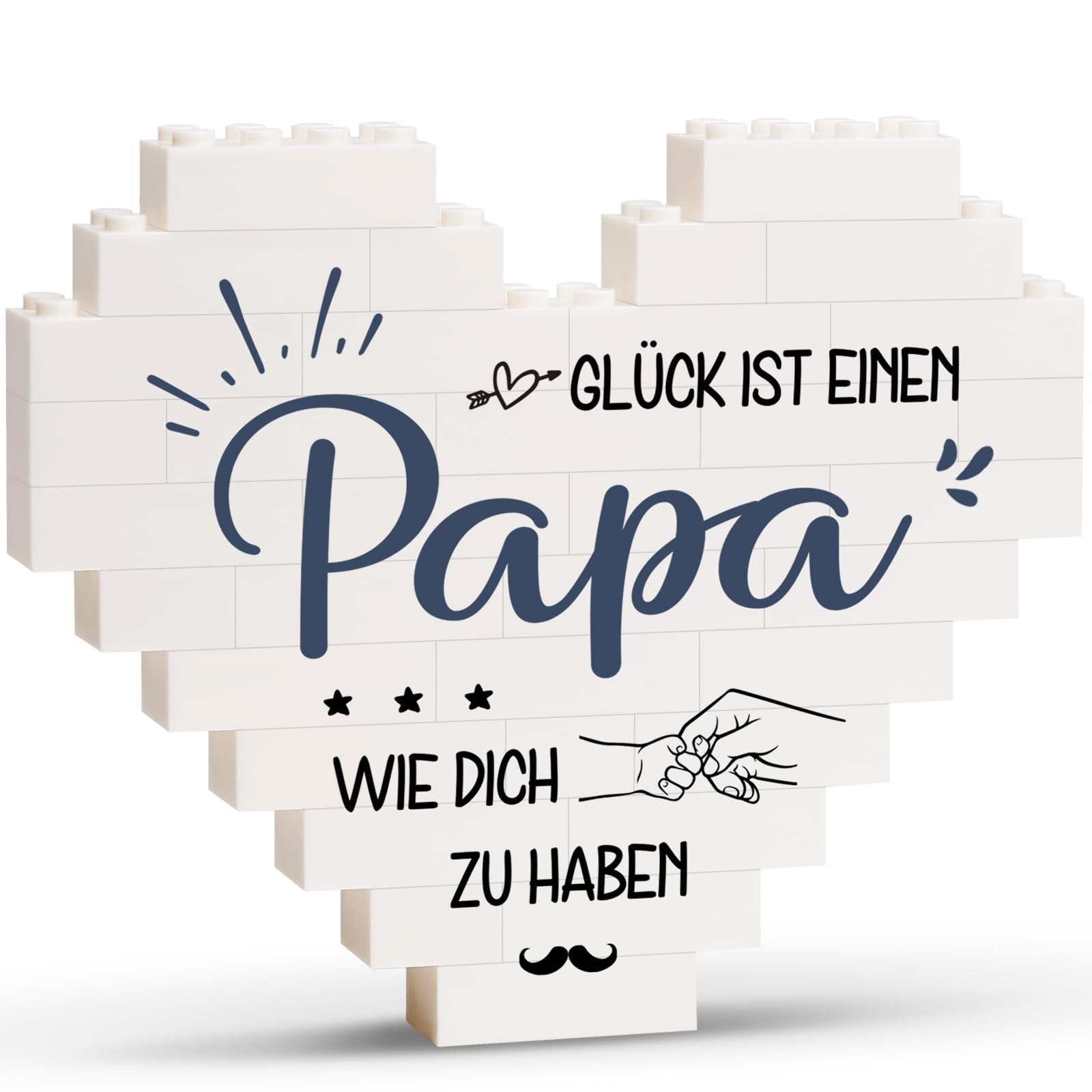 Greatabox Vatertagsgeschenke für Papa, Papa Geschenk von Tochter Sohn, Geschenke für Vater zum Vatertag, Geburtstag, Valentinstag, Weihnachten herzförmiges Plakette-Dekoration
