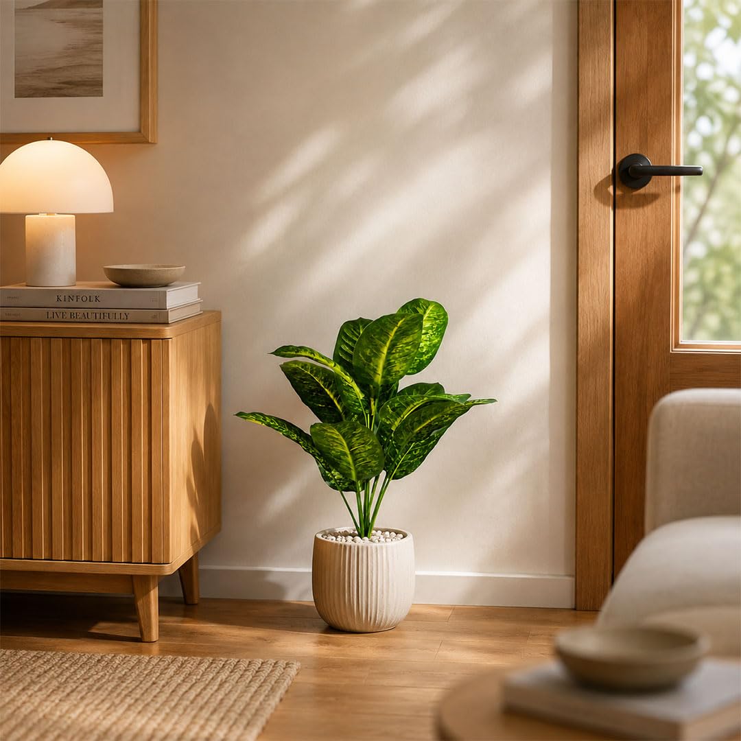 Blooming Floret Dieffenbachia Plant - Artificial Tropical Decor -2