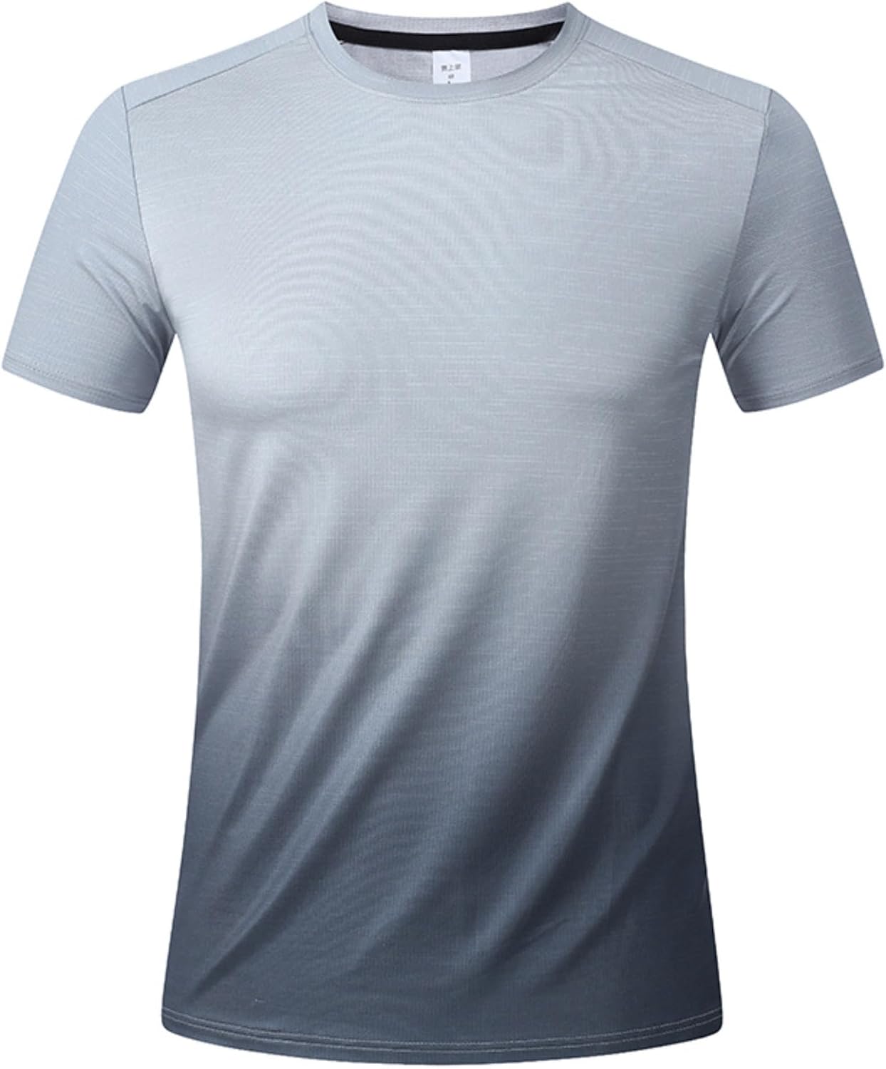 Mens Casual Tee Lightweight Breathable Gradient T Shirt Minimalist Activewear Soft Smooth Slim Fit Top