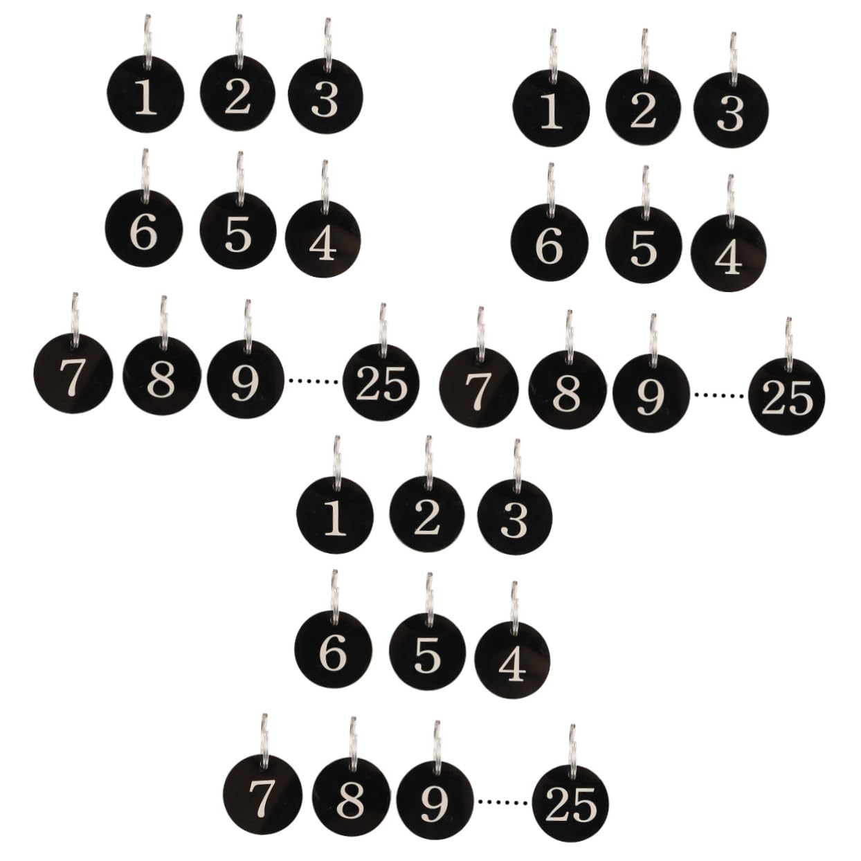 VALICLUD 75pezzi Etichette Numeriche Acrilico Con Anelli Rotondi Per Ristoranti Hotel e Supermercati Pratiche e Resistenti