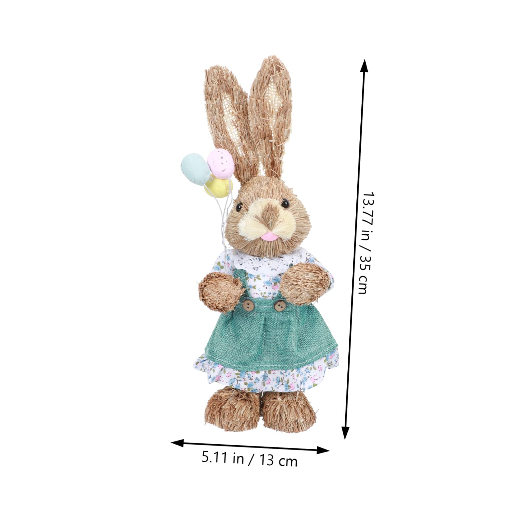 Alipis 2 Pz coniglio di paglia Bambola maiale figura del coniglio di pasqua coniglio accessori easter decoration cestino arredamento della casa ornamento in paglia intrecciata cotone Blue