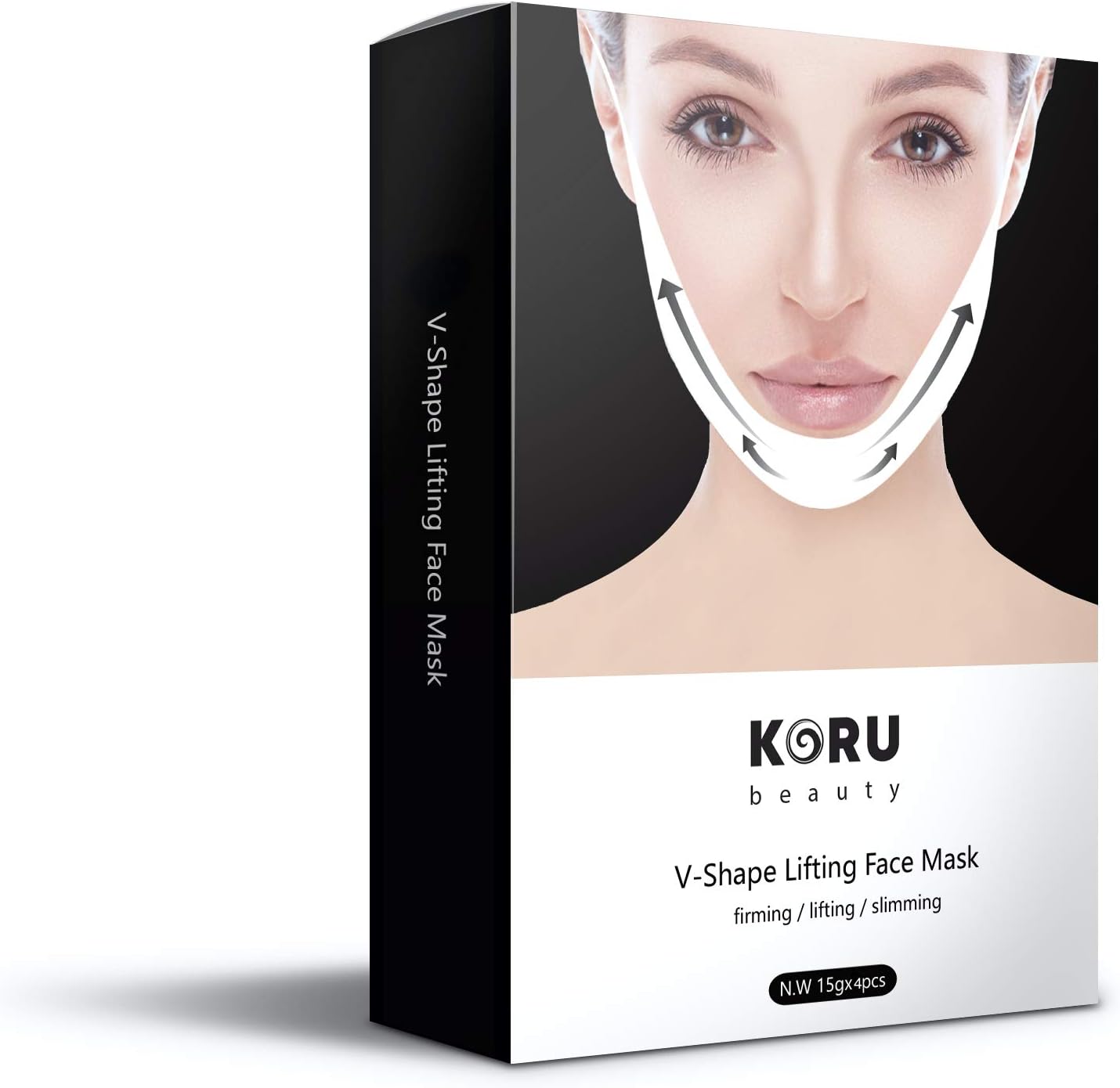 KORU STORE V Line Mask, Face Lift, Lifting Up Patch Double Chin Reducer Neck Contour Tightening Firming Moisturising Collagen, Chin Mask, Shape Face Lifting Patcher (4 in 1)