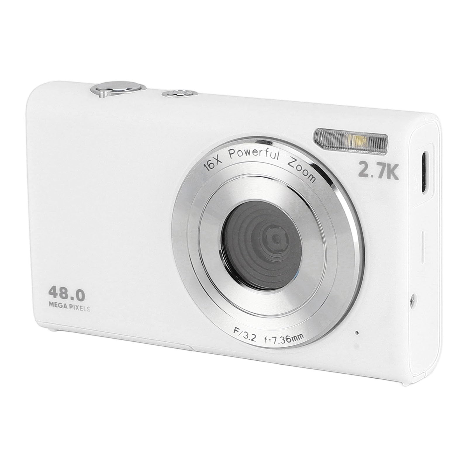 Fotocamera Digitale da 2,7K, Fotocamera per Vlogging da 48MP con Zoom Digitale 16x, Fotocamera Compatta da Viaggio Anti-Vibrazione con Messa a Fuoco Automatica con Schermo IPS da
