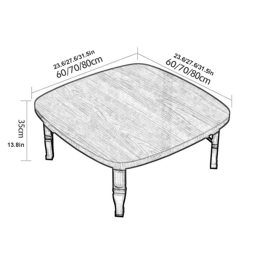 Tavolino Giapponese Basso Pieghevole In Legno MDF - 70x30 Cm, Portatile, Per Tatami, Colazione, Studio E Campeggio - 3