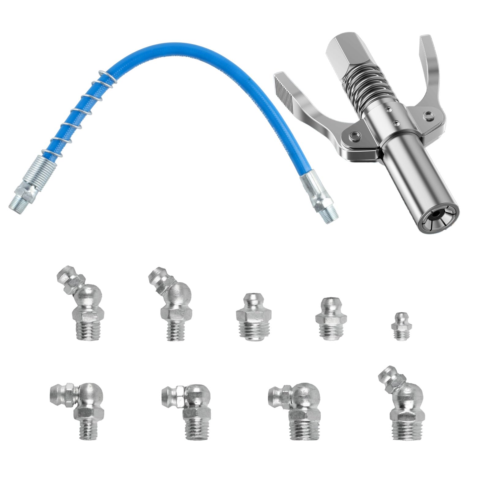 CPYJW Vetpistool Mondstuk, G-koppeling voor vetpistool Vetpersen Vetpistool Opzet Met 30-cm-slang Vetpistool Set Universeel voor Kegel-smeernippels Vetpistool voor Alle Soorten Vetpersen