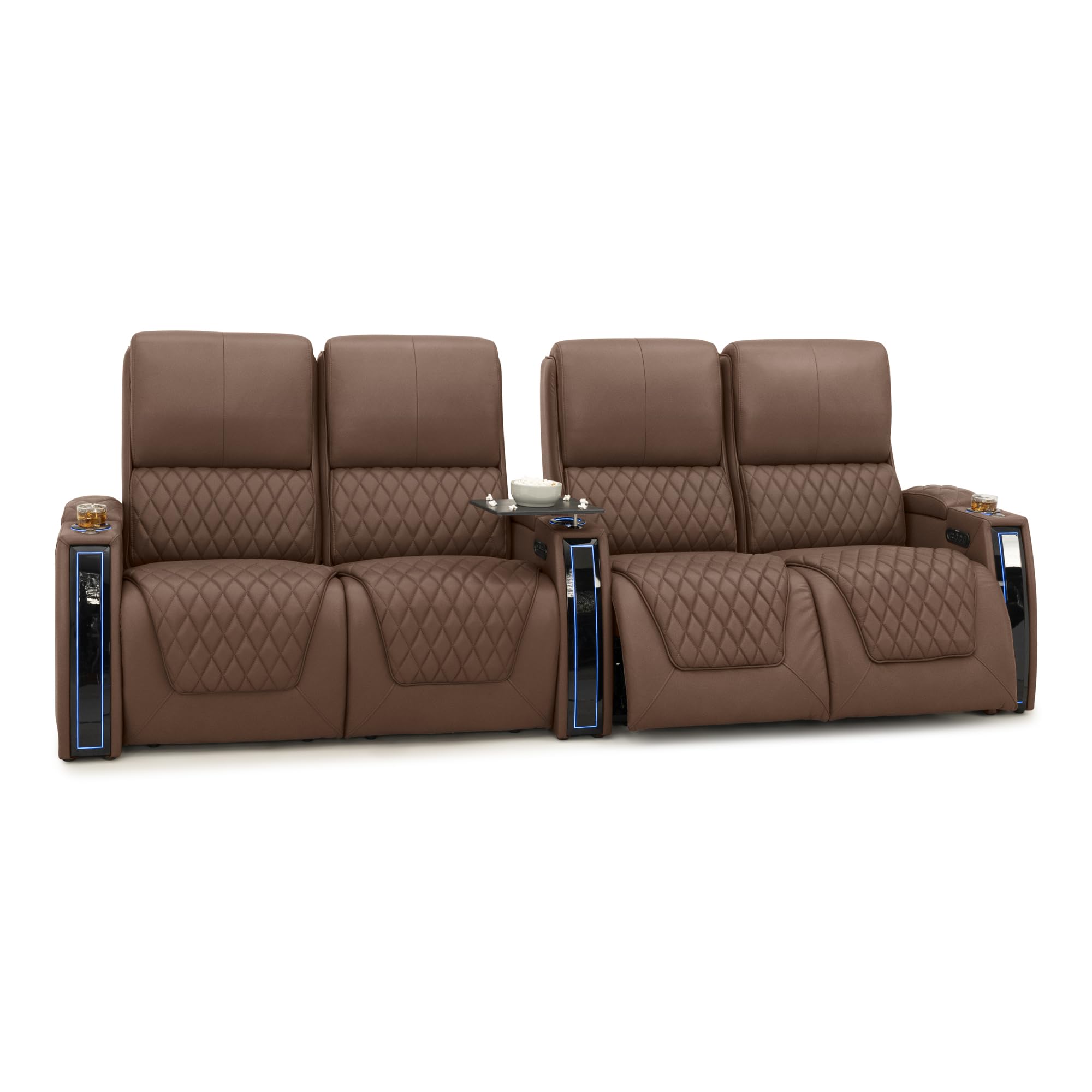 Seatcraft Apex Home Theater Seating Tobacco Row of 4 Dual Loveseats