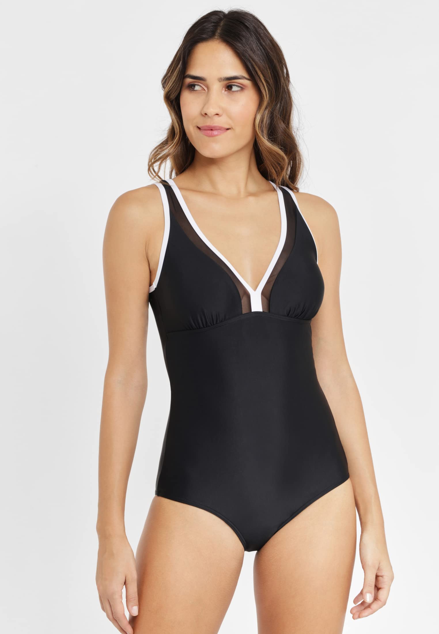 Lascana Damen Badeanzug mit Shaping-Einsatz vorn, absolut Trendiger Look