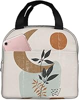 Vista 2 de VOOHDDY Bolsa de almuerzo aislada moderna abstracta bohemia minimalista para mujer, contenedor reutilizable para almuerzo, impermeable, portátil