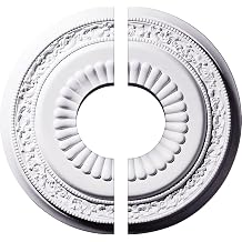 Ekena Millwork CM20LN2 20 5/8"OD x 6 1/4"ID x 1 3/8"P Lauren Ceiling Medallion, Fits Canopies up to 6-1/4", 2 Piece