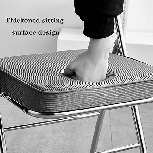 Miniatura 6 de Folding Chairs Silla de escritorio acolchada para muebles, silla de camping, silla plegable con respaldo de respaldo con marco de metal de acero