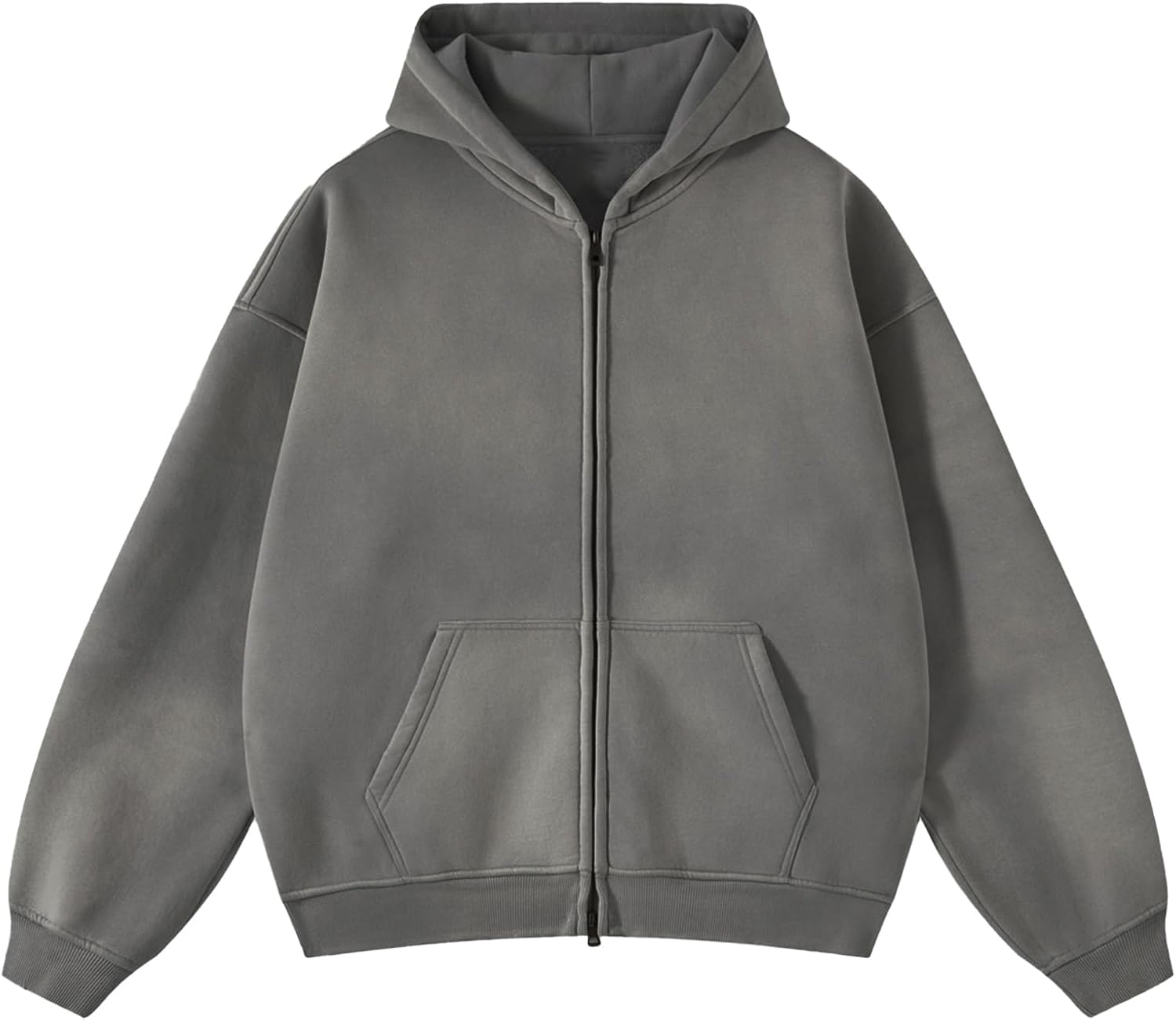 Mens Zip Up Hoodie Women Full Zip Fleece Sweatshirts Vintage Acid Wash Oversized Ho...