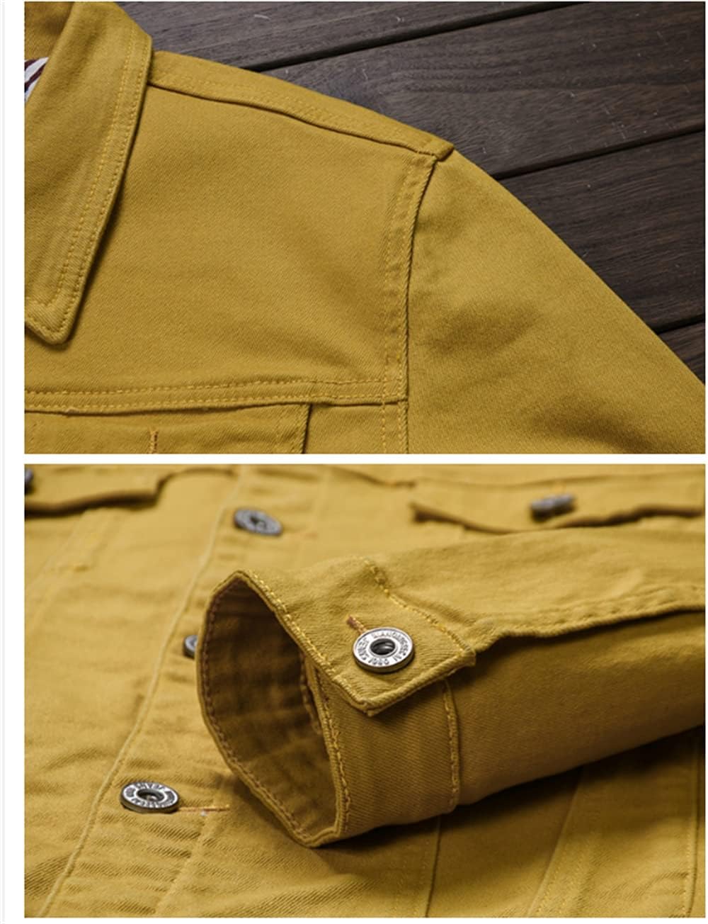 Spring Autumn Jeans Jacket Men Slim Streetwear Denim Jacket Hip Hop Bomber Jacket (Color : White, Size : S) (Yellow 3X)