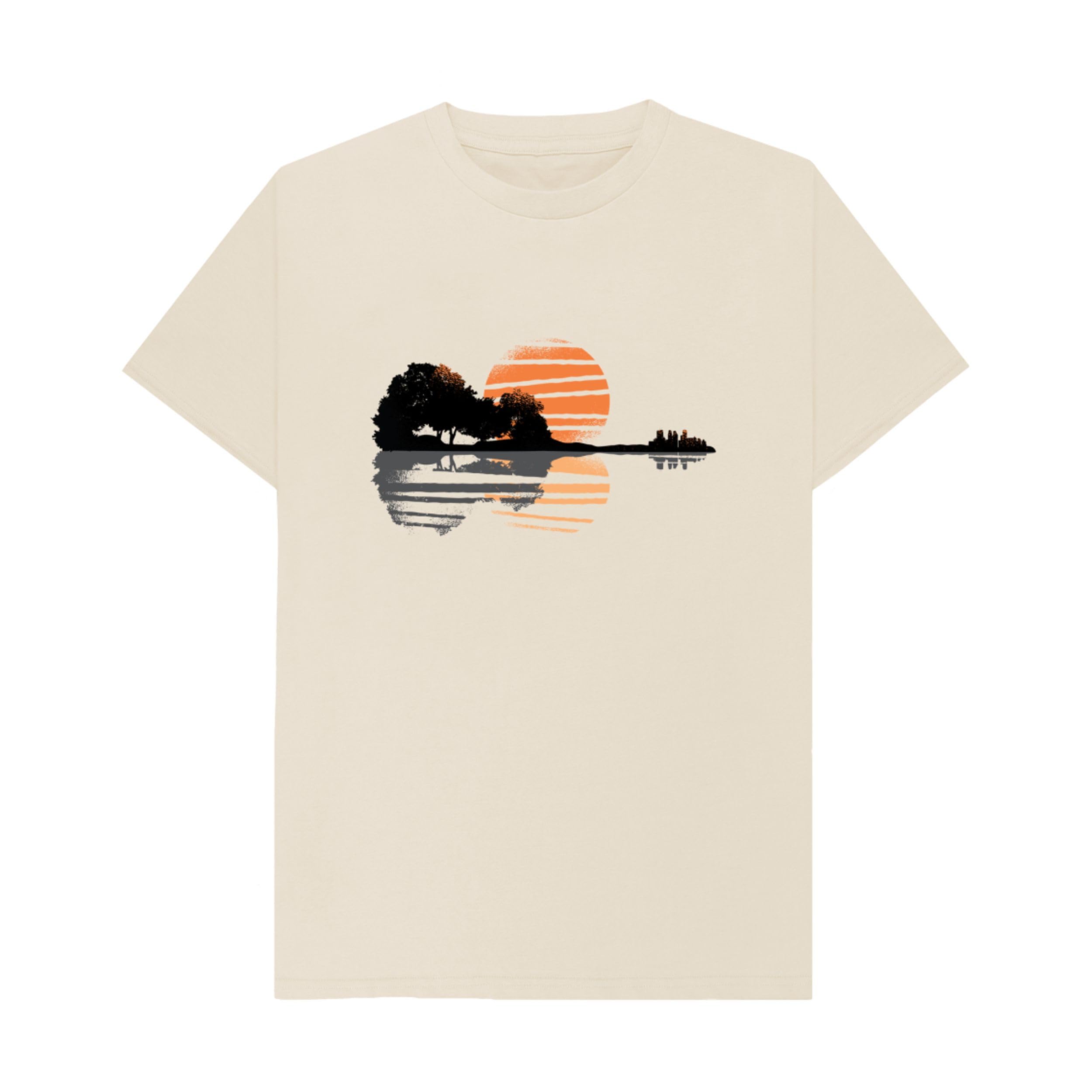 Shirtbox Acoustic Guitar Silhouette Landscape Graphic T-Shirt