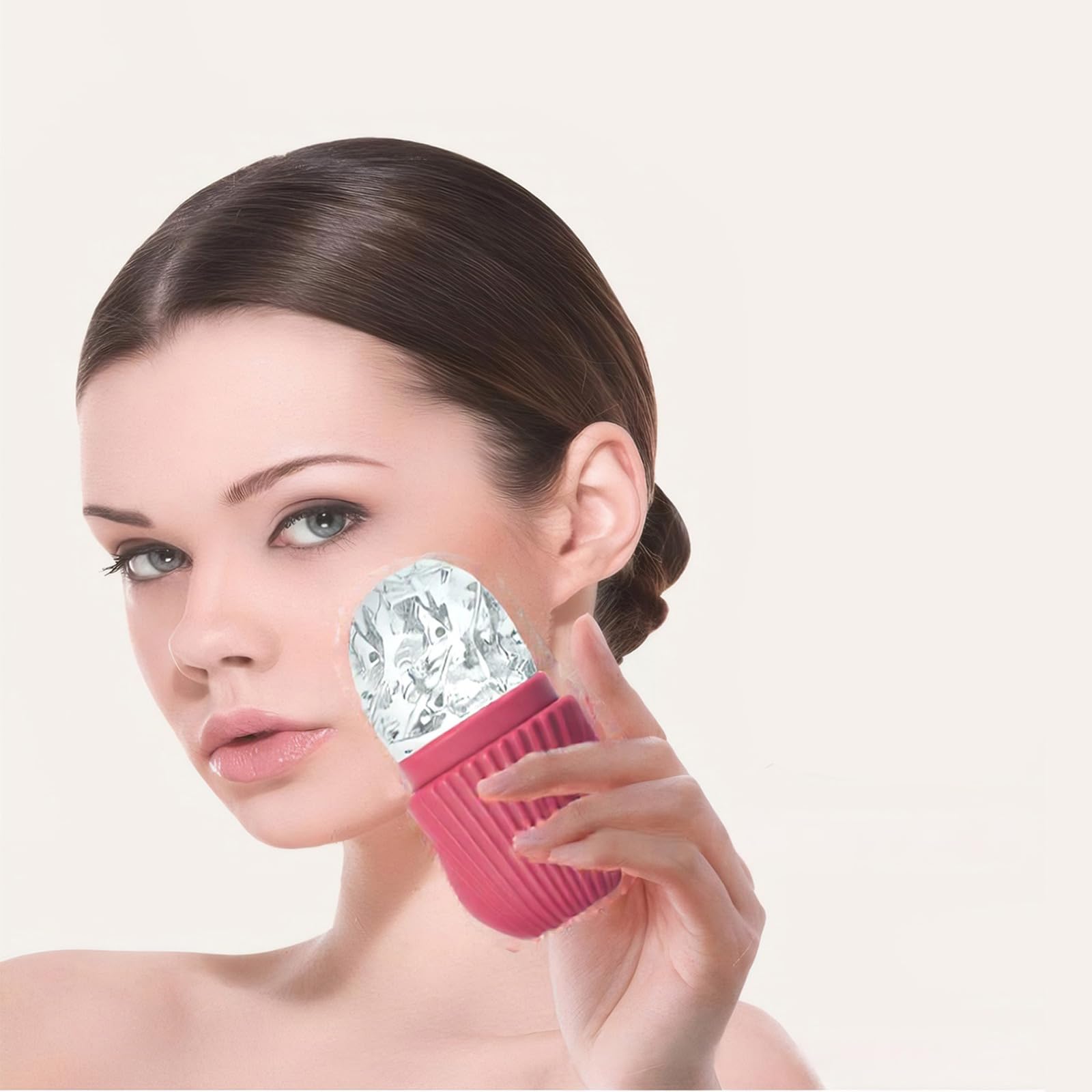 Rodillo de hielo facial reutilizable, molde facial de silicona para apretar los poros, hinchazón, piel brillante, herramienta de belleza para terapia de frío para el cuidado de la piel en el hogar — view 7