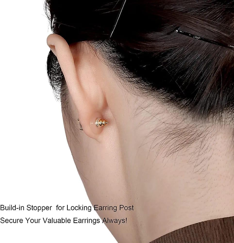 SWOPPERRY Earring Back Stoppers Jewellery Tools Findings Golden Bullet Clutch with Silicone Rubber Pad/Earring Stopper Golden Back (Rose Gold 100 Pairs Approx)