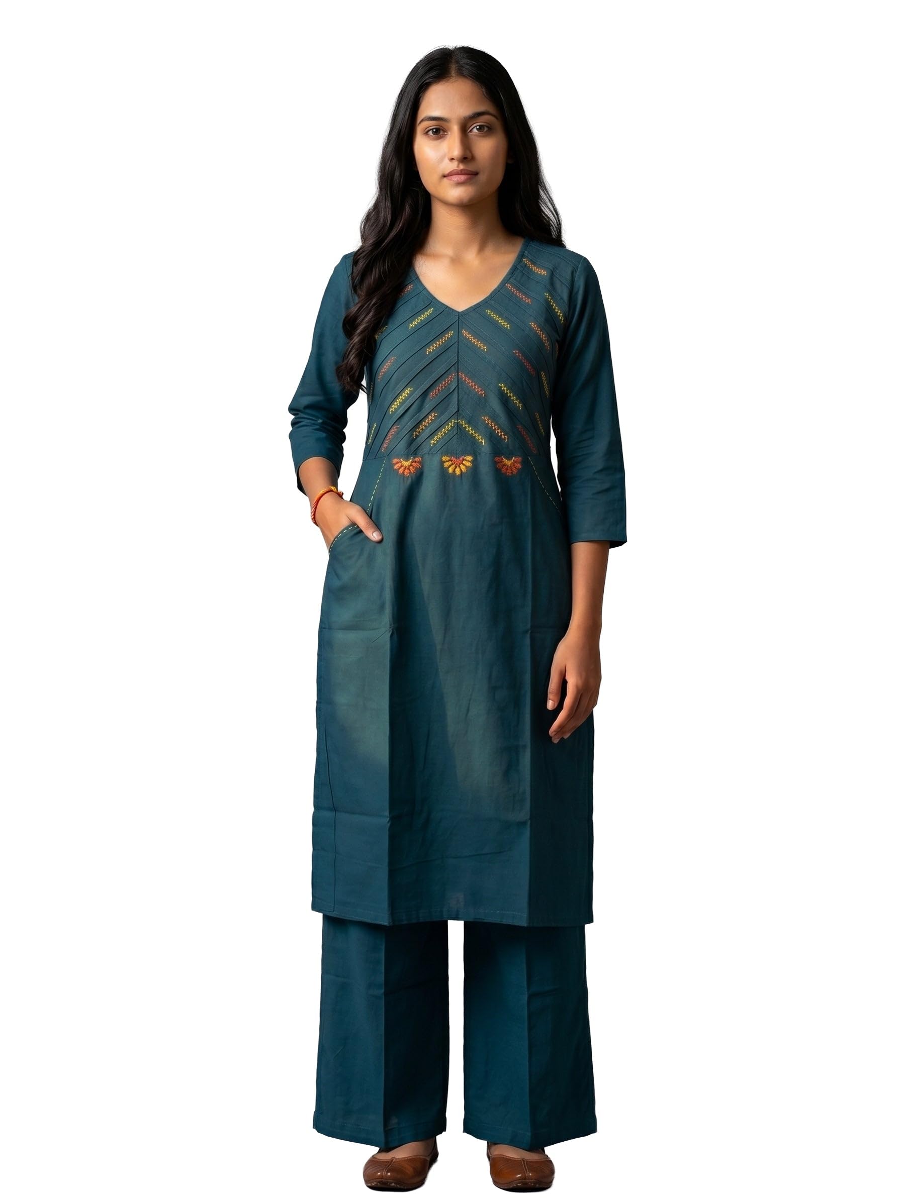 Conjunto de pantalones kurta holgado en algodón para evitar el calor 6