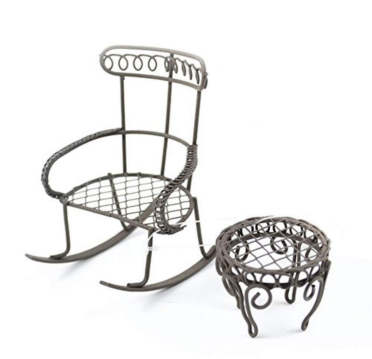 Chaise à Bascule de Jardin Ambiance Rustique Touch of Nature et Table Ronde
