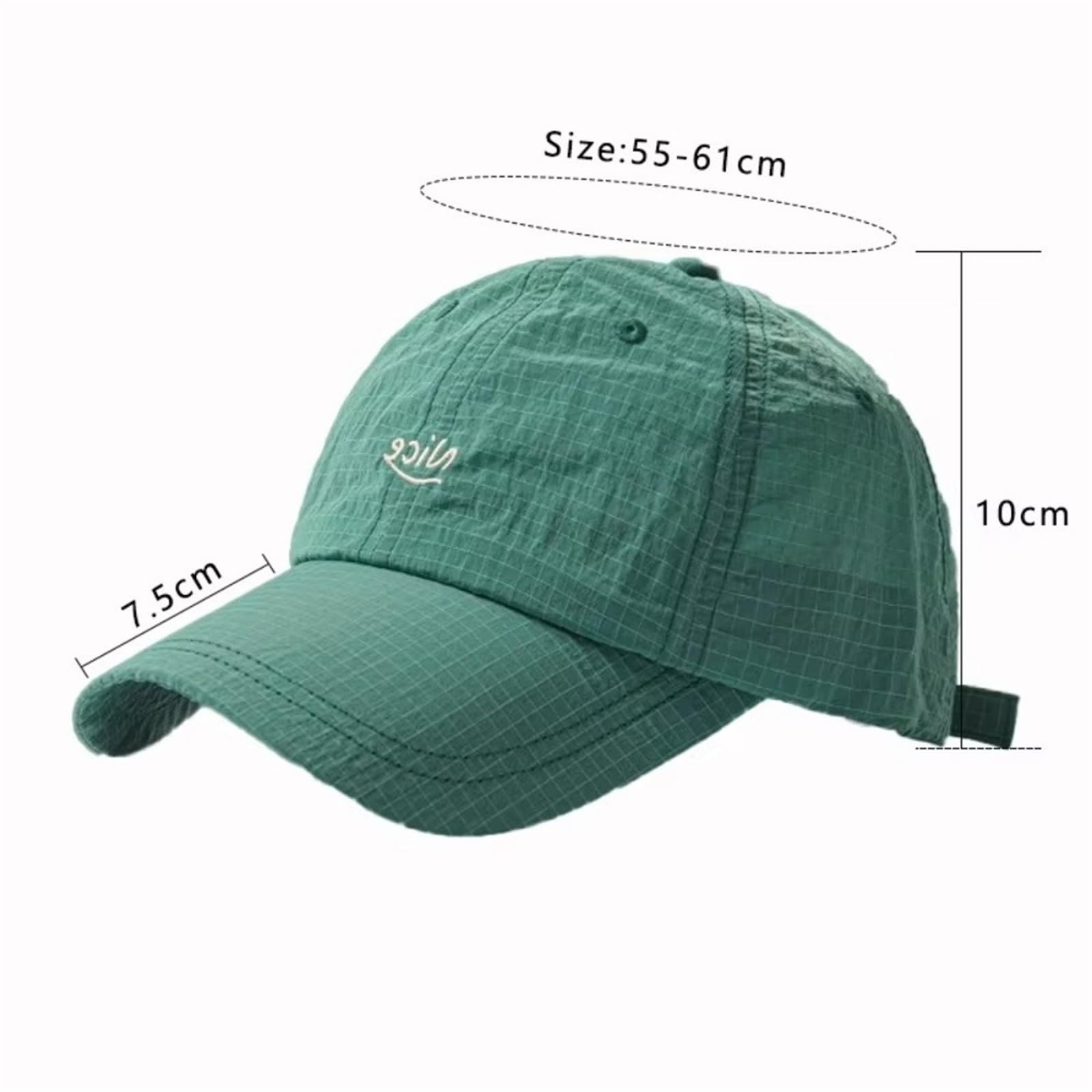 Casquette Homme De Soleil Fine À Carreaux pour Hommes Et Femmes, Baseball Respirante Séchage Rapide, Réglable avec Lettres Brodées, Sport Course Pied