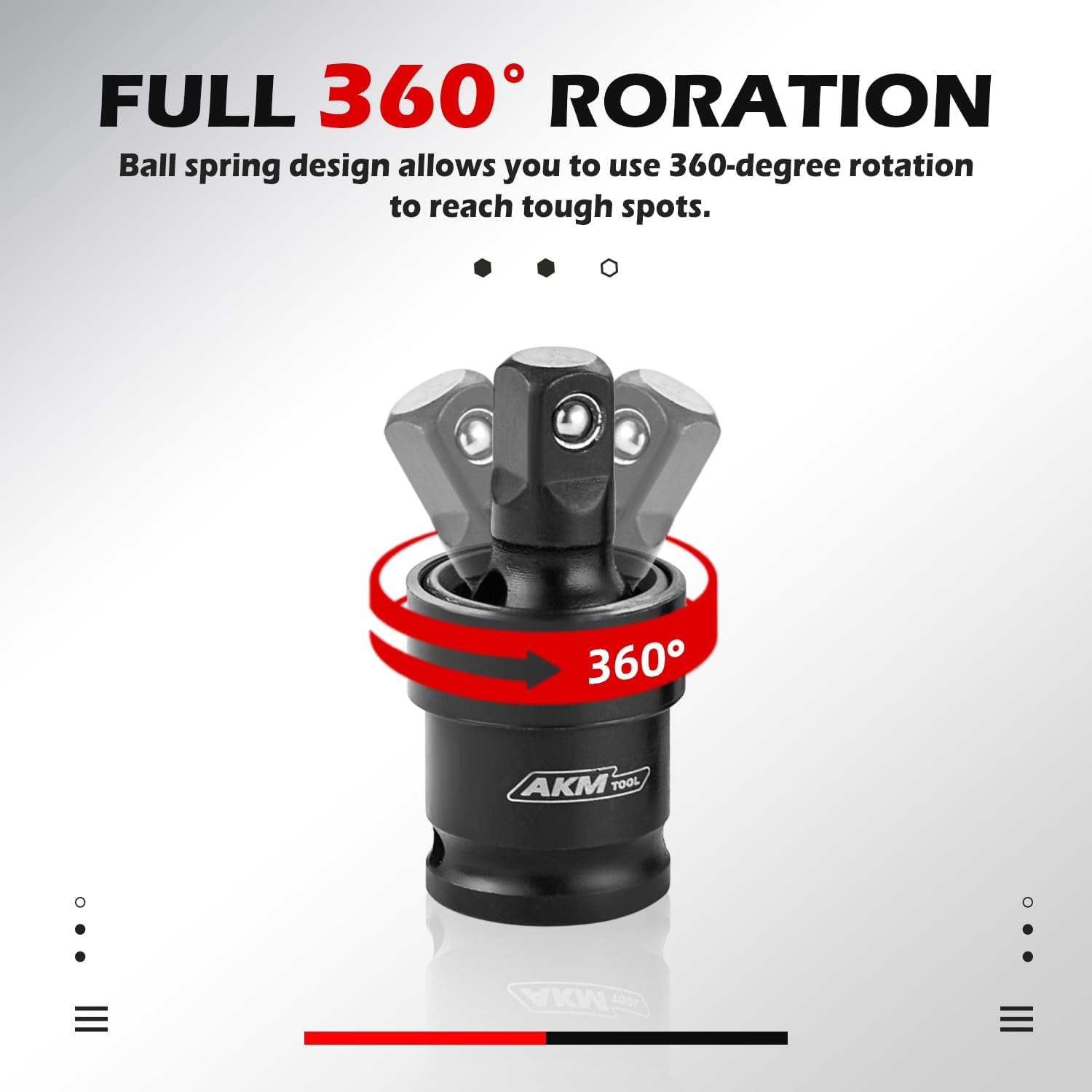 1/4 Inch Drive Magnetic Impact Socket Set, 19-Piece Metric, 4mm-15mm, 6 Point, Cr-Mo, Square Drive, Magnetic Socket with Adapter, Universal Joint & Extension