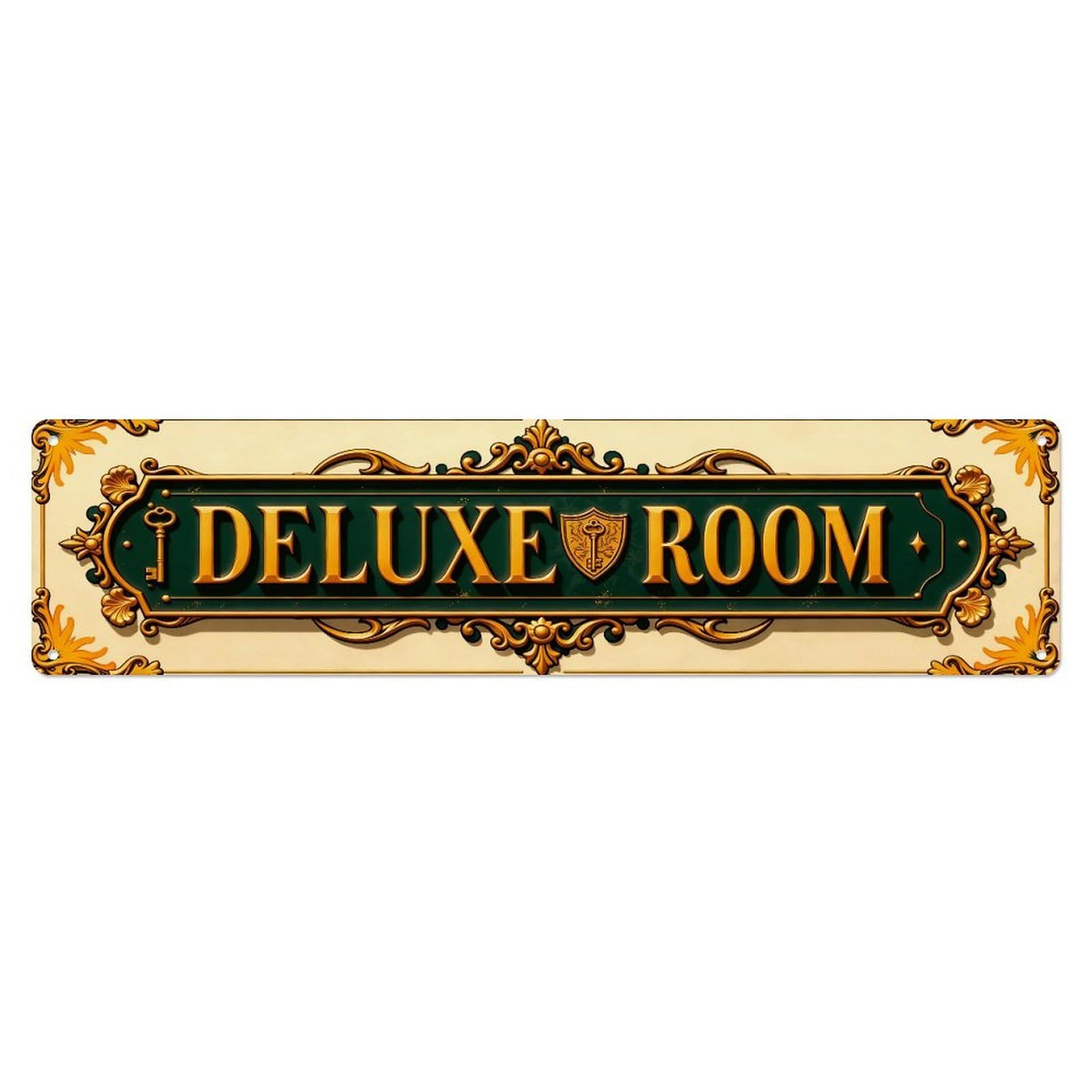 Deluxe Room Ornate Gold Sign Metal Tin Sign Plaque