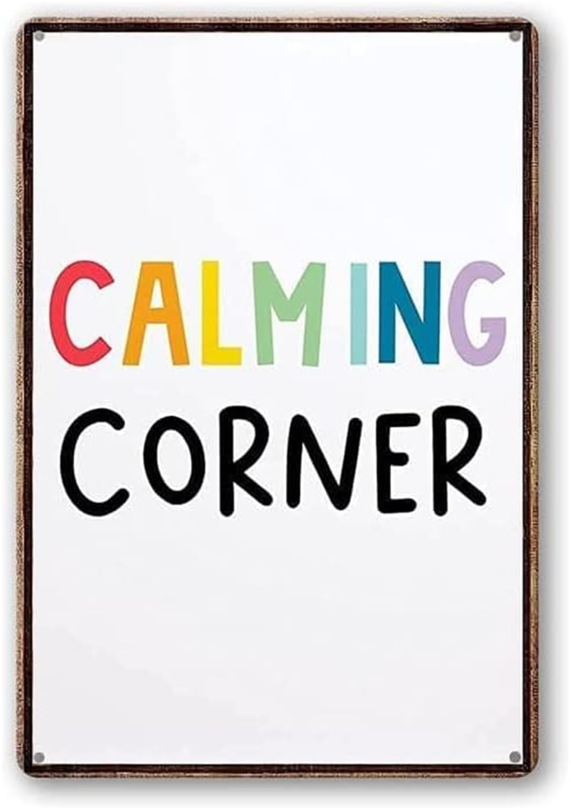 ZDVHOMCB Retro Metal Sign Calming Corner Calm Zone Vintage Tin Plaque For Classroom Kindergarten Calm Down Area Wall-Art 8 X 12 in