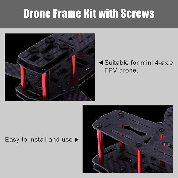 طقم طائرة بدون طيار Fpv، إطار طائرة بدون طيار مقاس 250 مم، إطار طائرة رباعية المراوح مع صلابة عالية لطائرة بدون طيار Fpv