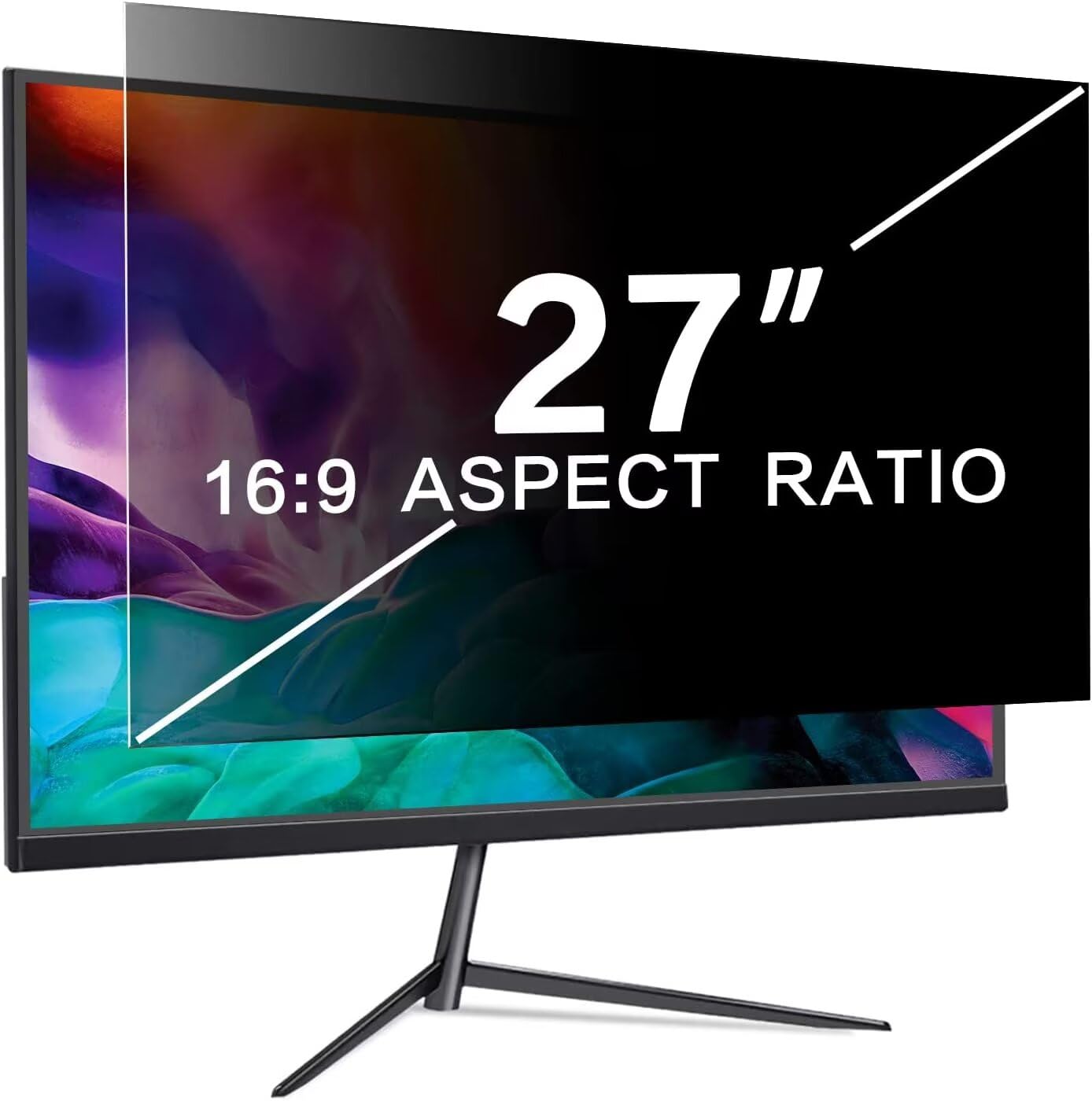 PYS 27 pollici Schermo Filtro Privacy per Monitor di Computer 16:9 Rapporto di Aspetto, Anti Luce Blu Anti-riflesso Rimovibile 27" Privacy Schermo Filtro Protettore Filtro