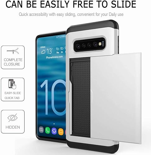 Miniatura 3 de Funda para Galaxy S10 Plus, ultrafina, a prueba de golpes, parte trasera dura, de silicona de doble capa, funda protectora para tarjetas de crédito,
