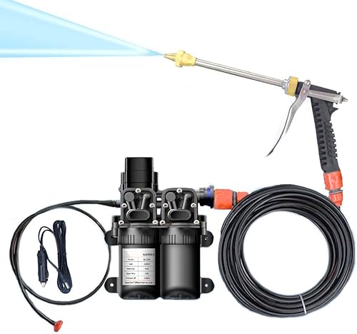 Lavadora a presión de 12 V, lavadora a presión portátil de 130 PSI con manguera de 20 pies, lavadora eléctrica portátil para automóviles, hogar,