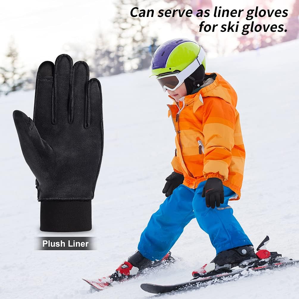 Kids Winter Touch Screen Gloves: Windproof Anti-Slip Soft Fleece Lining Warm Gloves Suitable for Age 4-10 Boy & Girl : Clothing, Shoes & Jewelry
