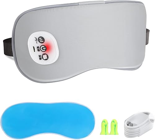 Miniatura 1 de SandKing Masajeador de ojos térmico inalámbrico con almohadilla de enfriamiento para ojos máscara de dormir con calefacción vibratoria para hombres