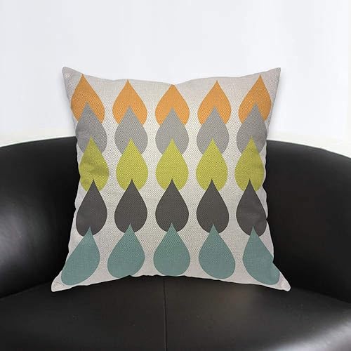 Miniatura 2 de AOYEGO Funda de almohada con patrón de mediados de siglo, en forma de agua, regular, colorida, simple, ordenada, moderna, creativa, funda de