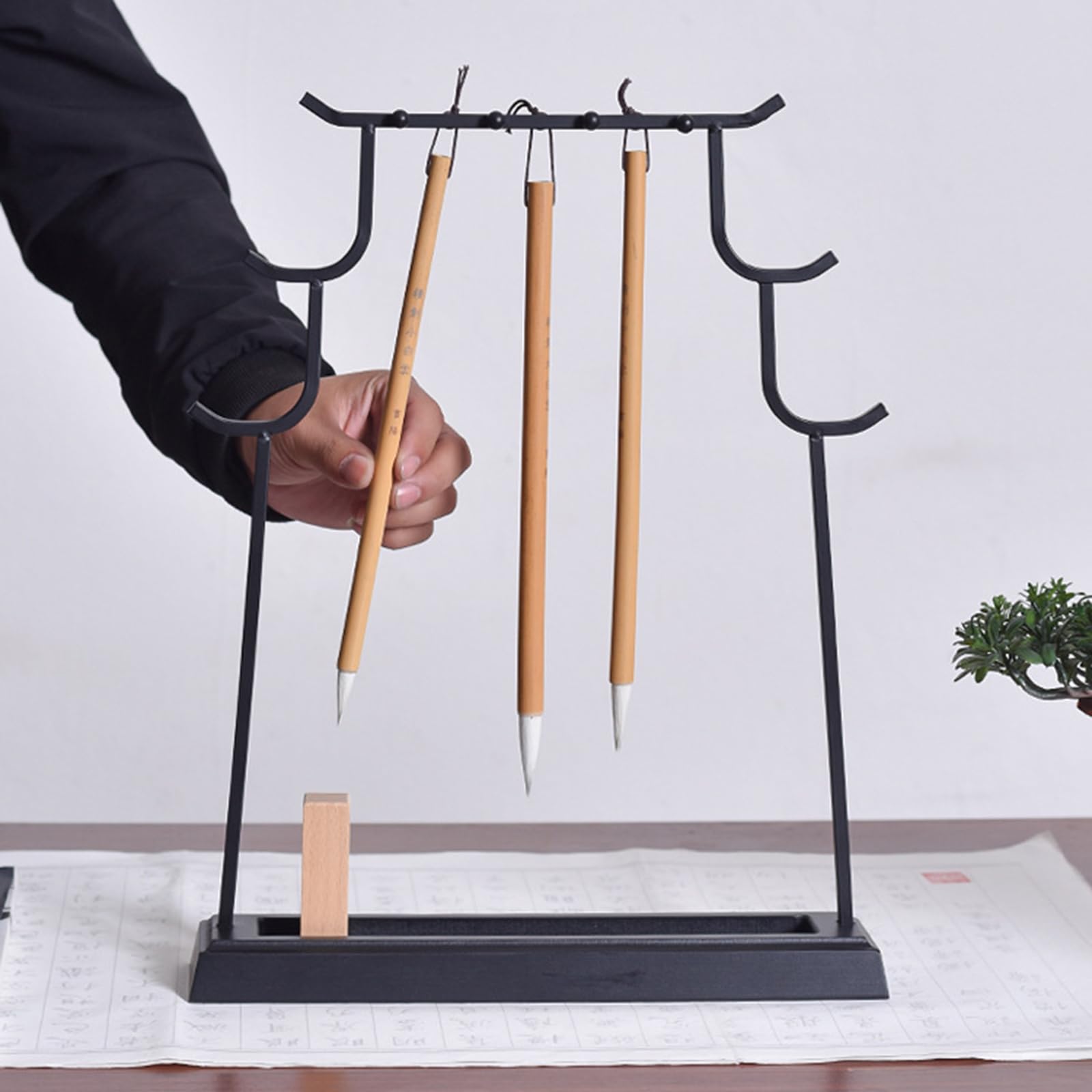 Organizzatori professionali da scrivania in metallo con base antiscivolo per pennelli multipli strumenti di pittura Usa organizer per pennelli per calligrafia