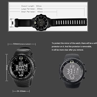 PALADA Men's Digital Sports Watch Waterproof Tactical Watch with LED Backlight Watches for Men