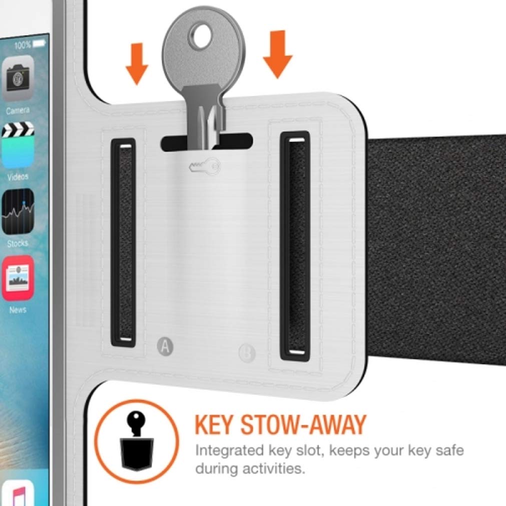 Sports Running Armband Compatible with Google Pixel 8 Pro/7/Pro - White Gym Workout Case Cover Band