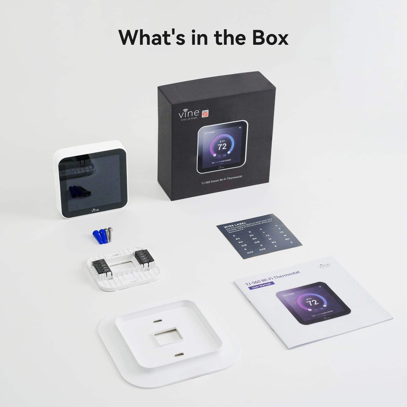 vine Termostato programable para casa con pantalla táctil de 4.3 pulgadas, termostato inteligente WiFi para aire acondicionado y calefacción, control de aplicación/voz, decoraciones del día de San