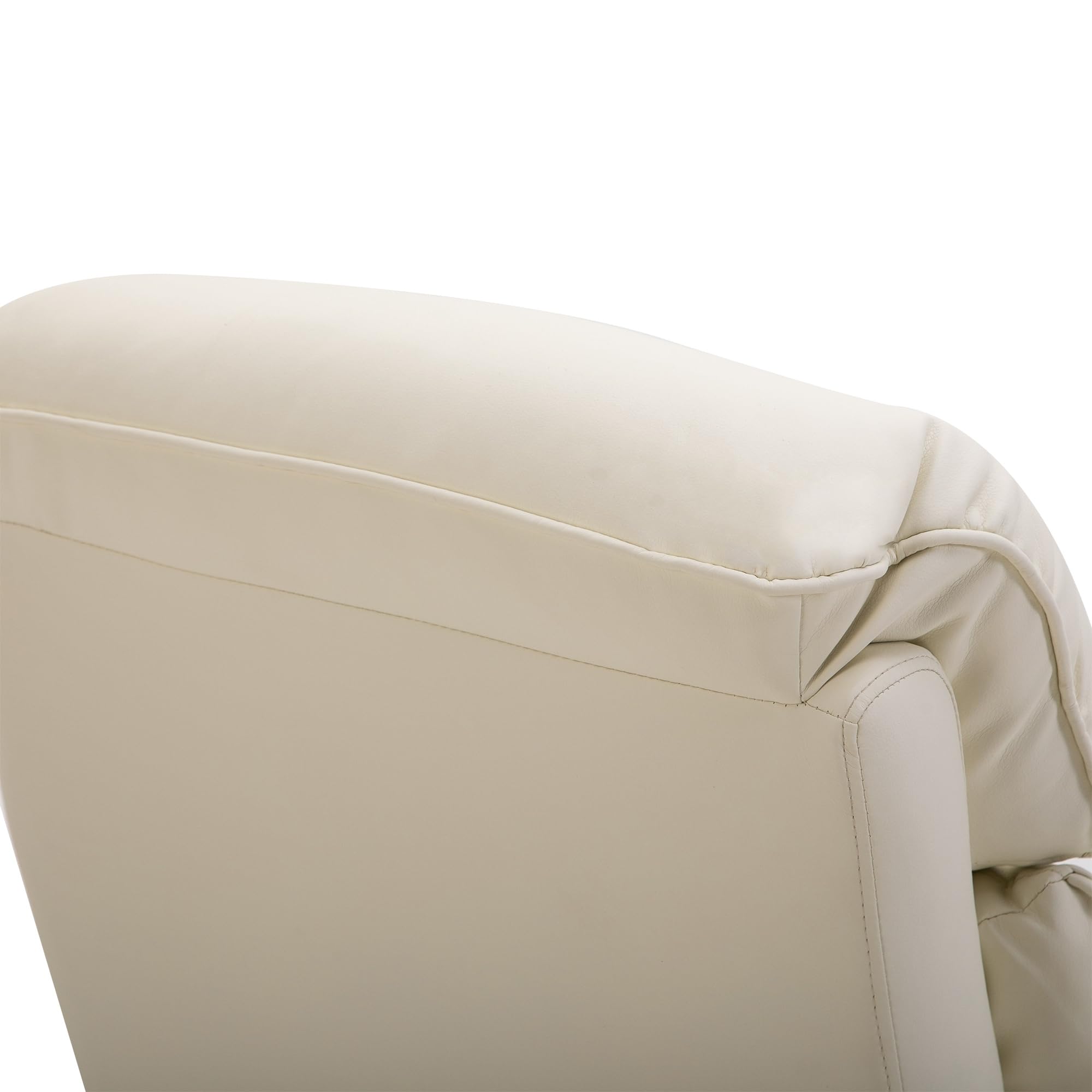 HOMCOM Poltrona Elettrica Alzapersone Reclinabile 145°, Poltrona Relax Elettrica in Pelle PU con Telecomando, Tasche Laterali e Poggiapiedi Integrato, Crema