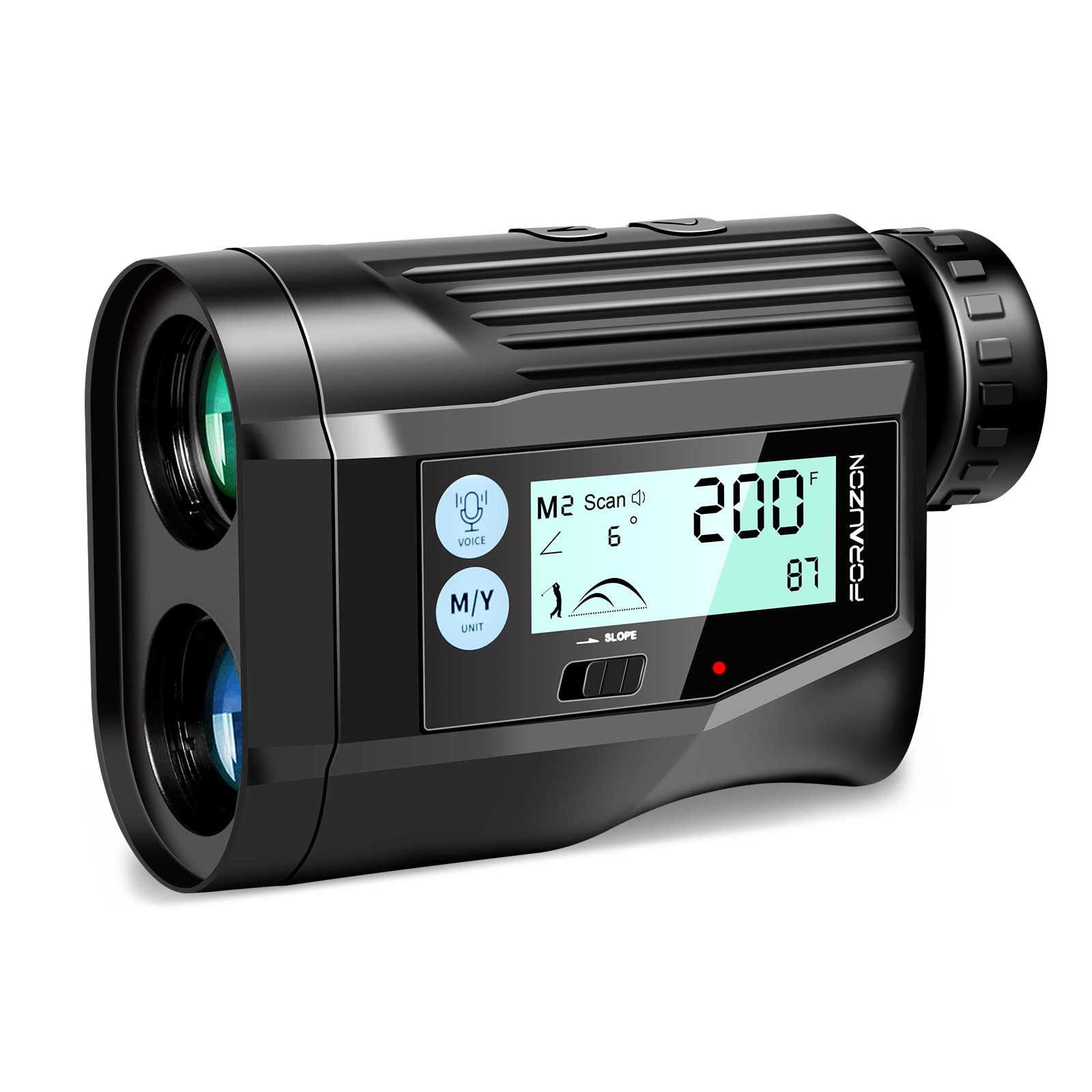 Golf Rangefinder with Slope HD LCD Range Finder Golfing 1100 Yards Golf Range Finder with Voice Announcement High-Precision Flag Lock with Pulse Vibration USB Charging Range Finder (Black)