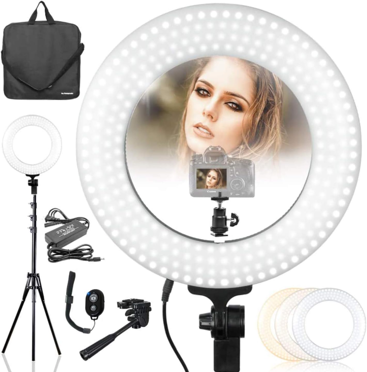 Limo Studio 14Inch Dimmable Dual Colored LED Round Ring