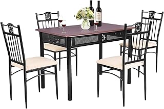 COSTWAY 5 Piece Dining Table Set, Kitchen Tab...,
