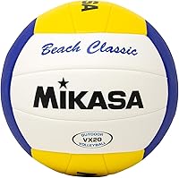 Mikasa VX20 Beach Classic Volleyball - Official Size Synthetic Leather Beach Ball for Sand & Backyard Play