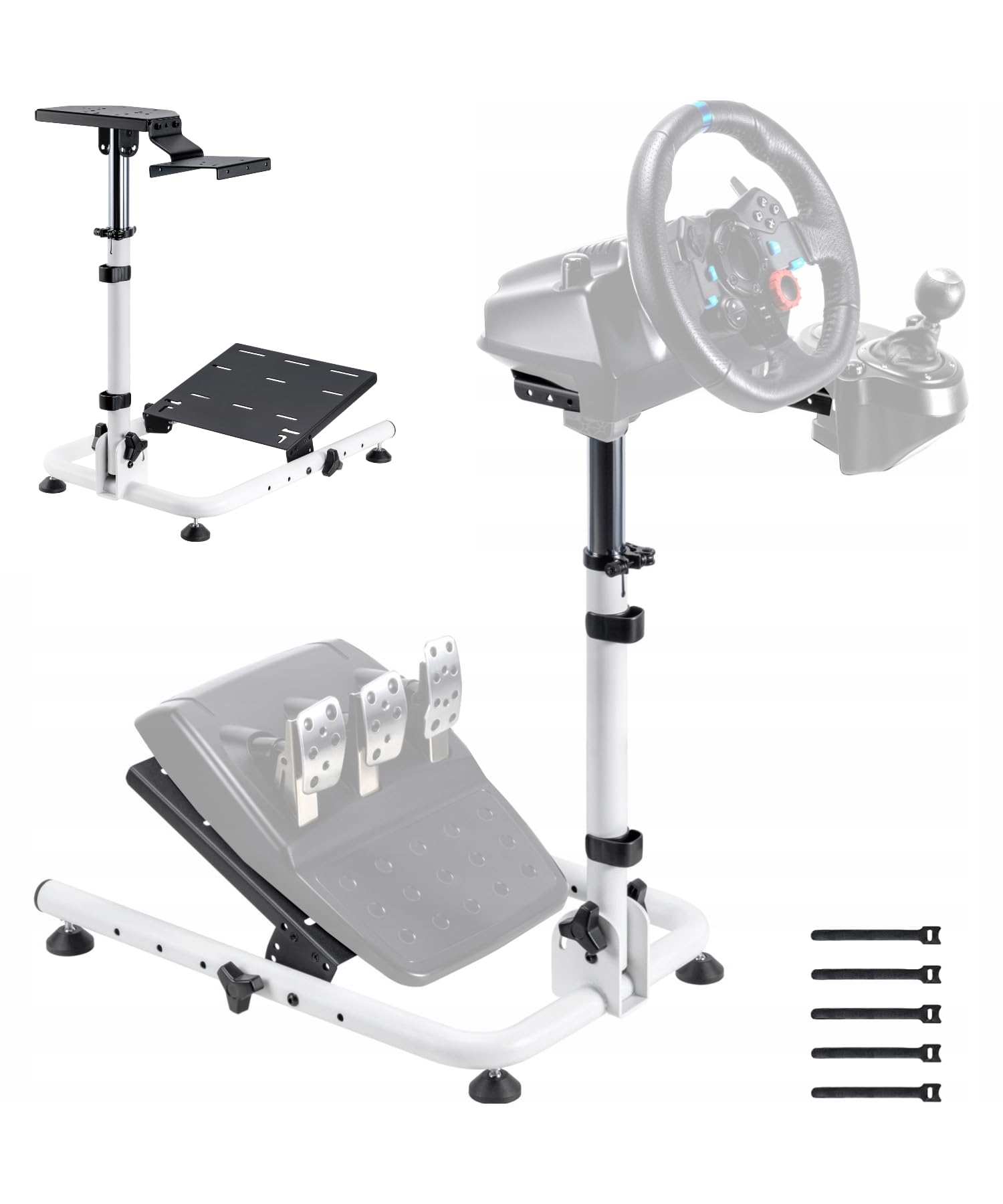 Hoss® Adjustable & Foldable Steering Wheel Stand with Gear Shifter Mount – Compatible with Logitech G29, G923,Thrustmaster and Fanatec – Sturdy Steel Frame with & Anti-Slip Feet-image-30