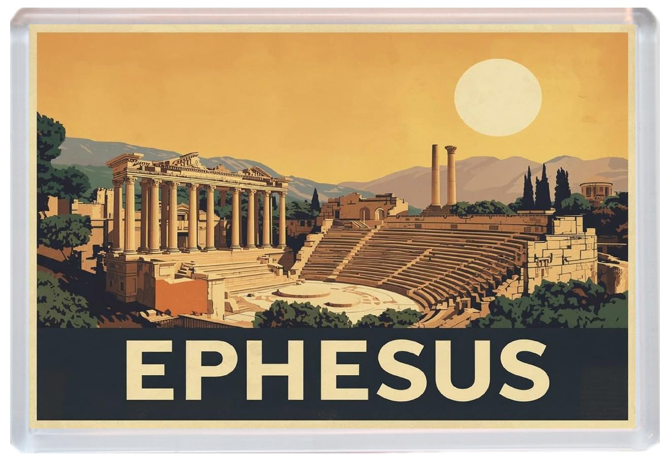 Baked Bean Store Multicolor Ephesus - Turkey - Jumbo Artistic Fridge Magnet 96 X 67Mm Bbsfhm3327